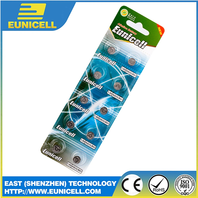 Alkaline coin cells 0%hg pb LR41 button cell AG3 LR41 battery