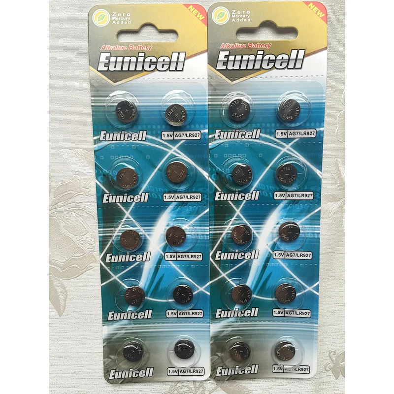 Mercury free AG7 battery 1.5v alkaline button cell batteries LR927