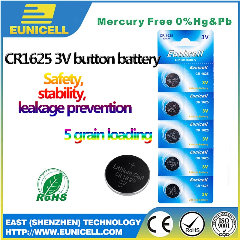 Manufacturer supply CR1625 3V Lithium Manganese Button Battery for Watch Calculator Toys Remote