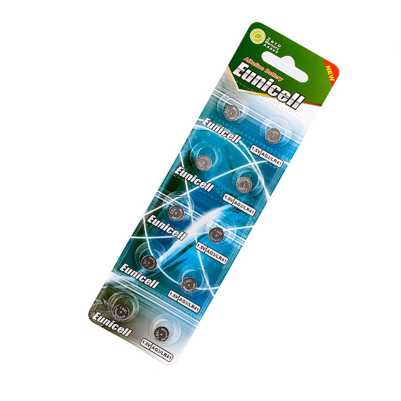 Eunicell Calculator Green Cell Mercury Free LR41 1.5v Alkaline Button Cell
