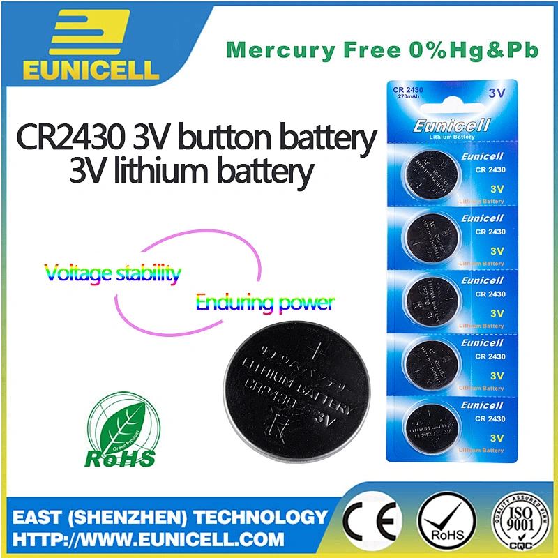 Lithium cr2430 3v button cell battery 2430