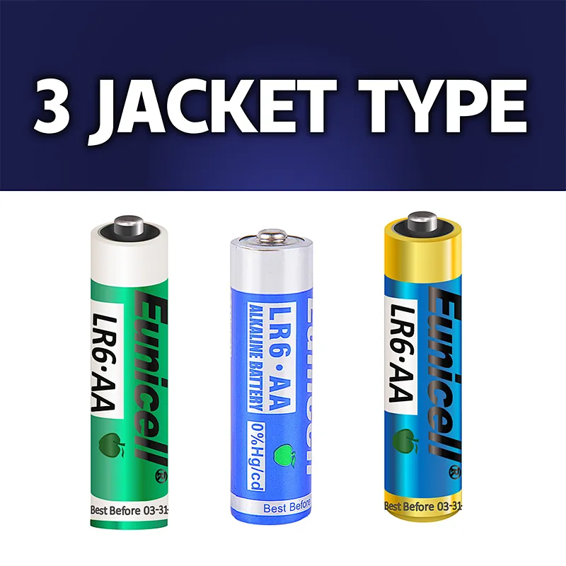 High capacity AA LR6 Double A No.5 1.5V 2500mAh Alkaline Battery Cylindrical