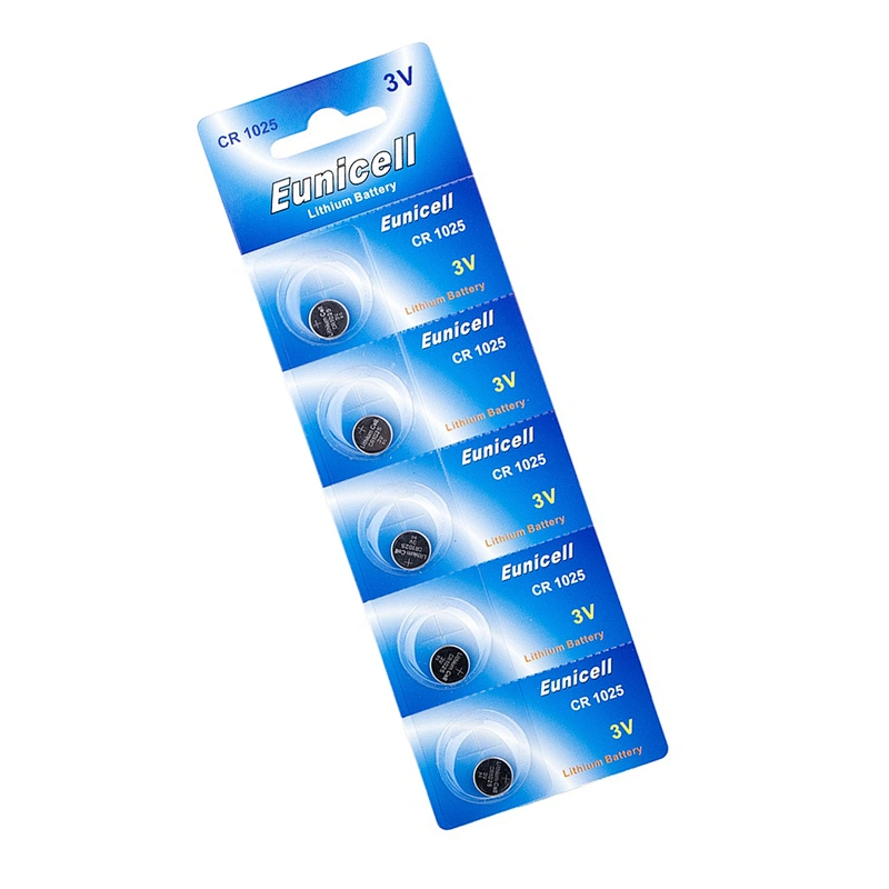 China battery factory CR1025 3.0V Li / MnO2 battery Eunicell button cell