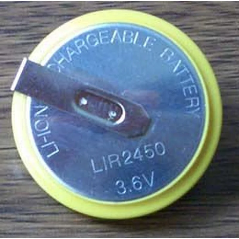 Lir2450 Battery with Solder Tabs CR2450 Lithium 3V Coin Cell