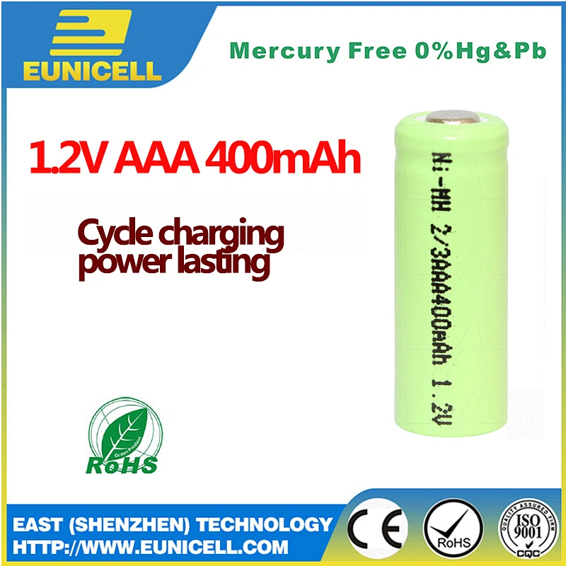 AAA 1.2V 400mAh rechargeable battery for flashlight