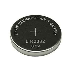 3.6v rechargeable lithium ion button cell battery LIR1620 3.6V 3MM