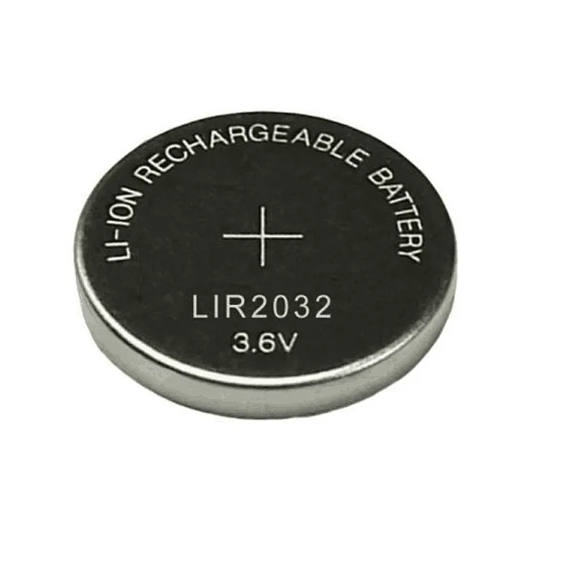 3.6v rechargeable lithium ion button cell battery LIR1620 3.6V 3MM
