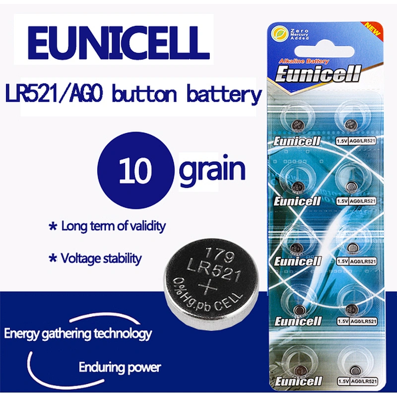 Mercury free 1.5V AG Series Button Cell Battery LR521 Ag0 For Watch/car/Calculator