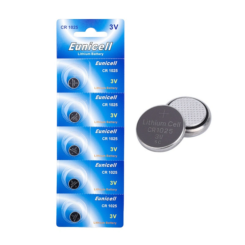 Eunicell Manufacturer high quality 3v CR1025 button cell battery Alarm Remote Car Batteries