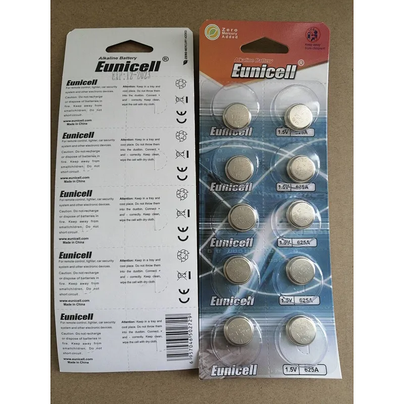 Mercury free 625A  battery 1.5v alkaline button cell batteries A625 LR9