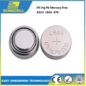 1.5v LR44 ag13 LR41 ag3 ag10  ag1 ag12 LR43 0% Hg Pb button cell battery Eunicell battery