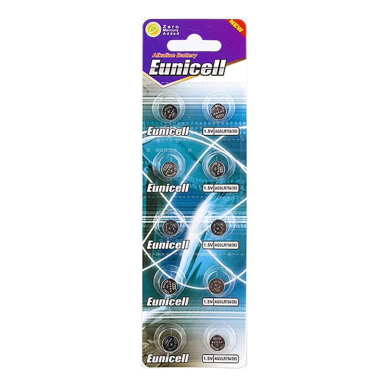 Mercury free ag5 1.55volt alkaline battery lr750 l750 button cell battery