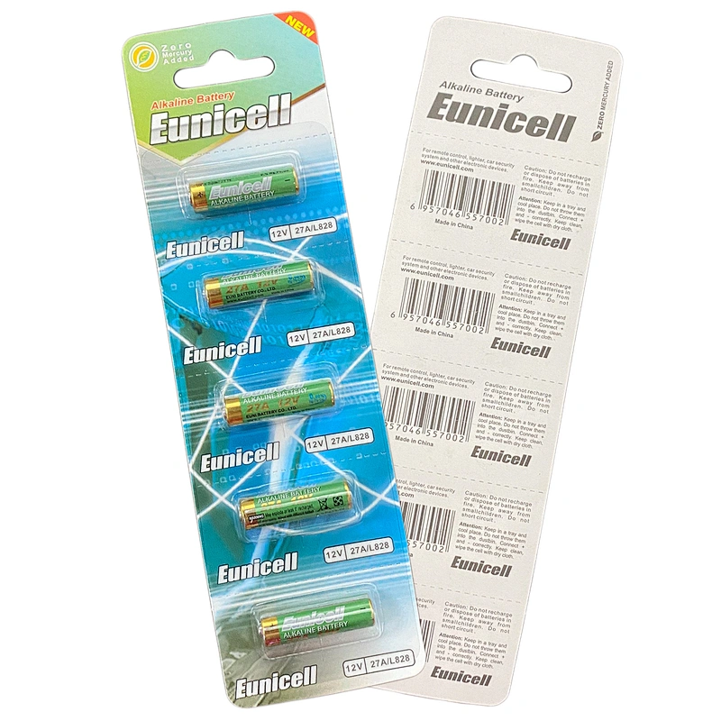 Eunicell A27 12V Battery 27AE 27A L828 MN28 LR27A 12V Alkaline Garage Door Battery 23A a23
