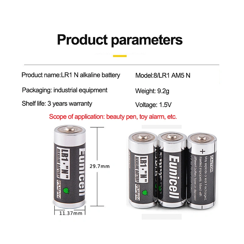 Super Quality Alkaline N LR1 1.5V batteries Eunicell battery MN9100 E90 AM5