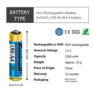 2020 new designed no5 alkaline battery 1.5v lr6 aa battery for sale