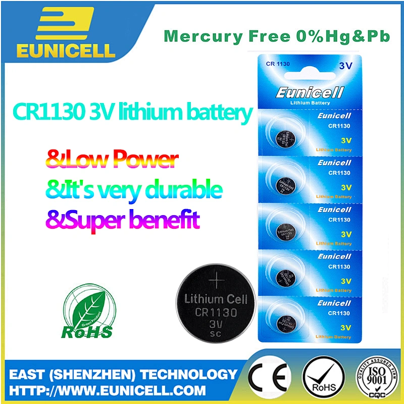 Eunicell Manufacturer high quality 3v CR1130 button cell battery for Remote control