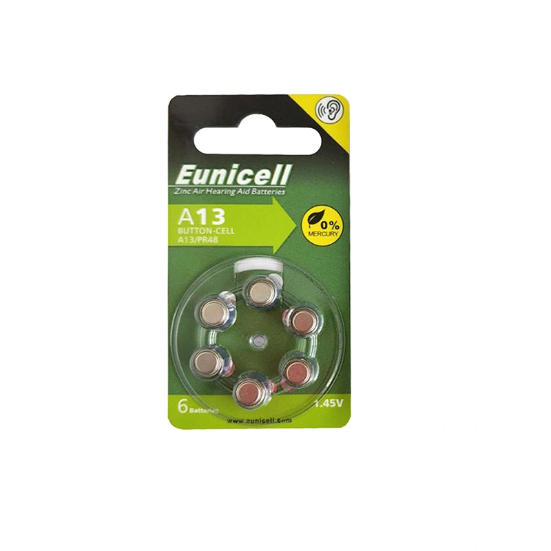 OEM ODM Zinc Air 1.45V A10 A13 A675 A312 hearing aid batteries button cell battery