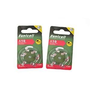Hot sale Eunicell zinc air Button Cell Battery A13 A10 A675 A312 1.4V For Hearing Aid Battery