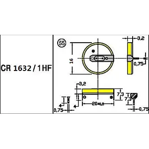 CR1632 3V Coin Lithium Battery for VX510 VX520 with Solder Tabs for POS machine