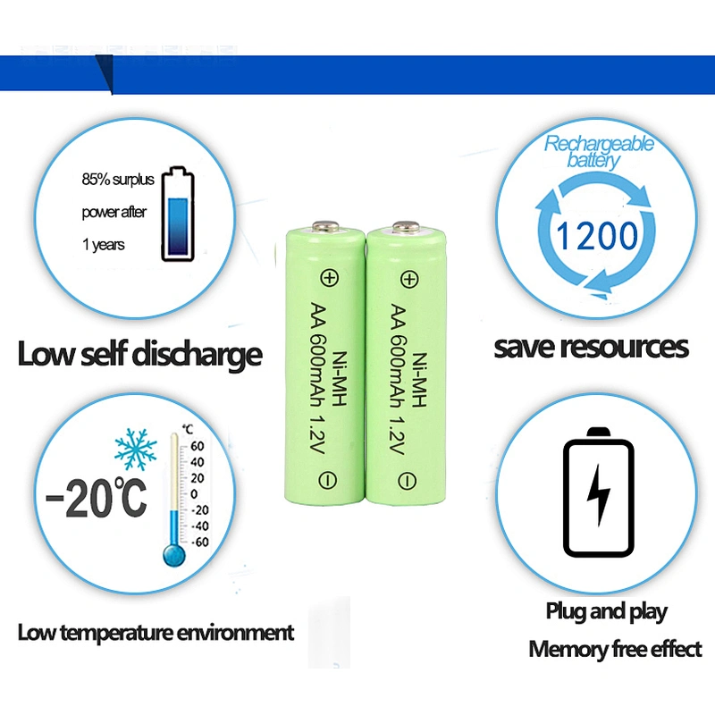 Eunicell 1.2v aa 600mah ni mh battery AAA NIMH rechargeable batteries