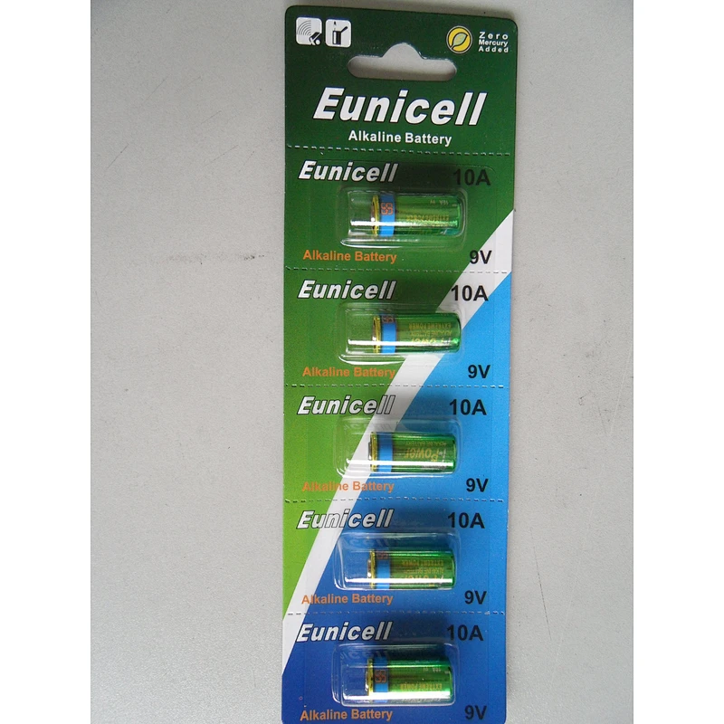 Eunicell 5 pack 9V alkaline battery 10A with msds