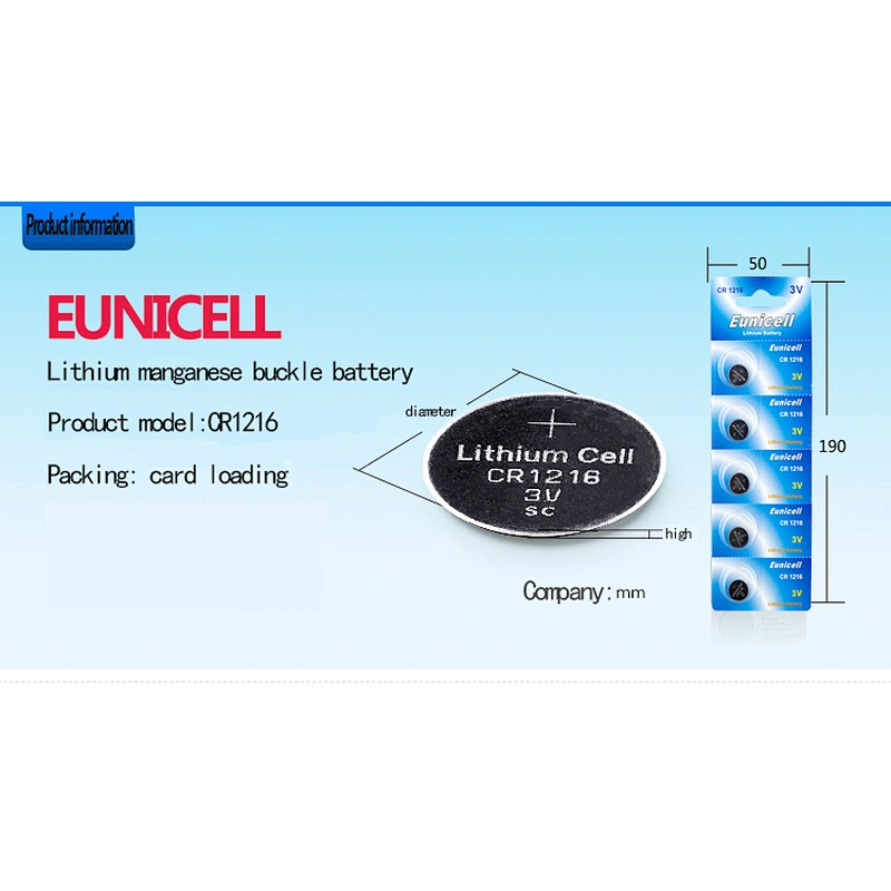 Micro cr1216 3v 25mah lithium button cell battery for medical instruments