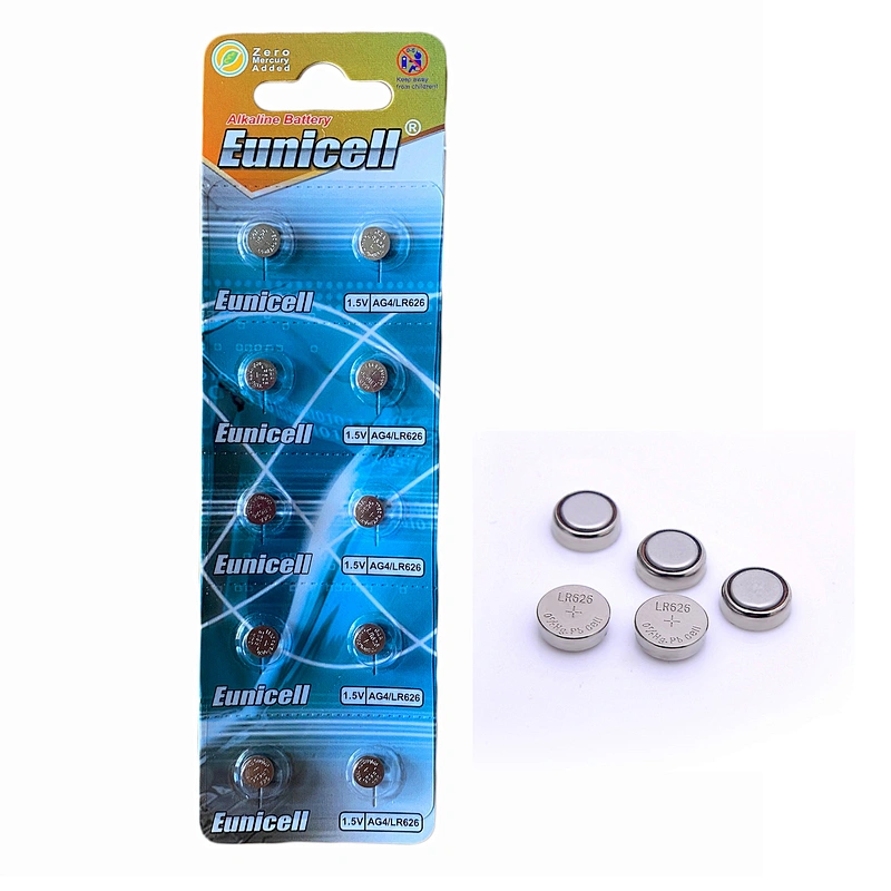 AG button cell battery pack, 24/packs AG1.AG3.AG4.AG10.AG12.AG13 Eunicell alkaline battery
