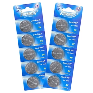 High Capacity 600mAh cr2450 3v Lithium Button Cell Battery cr 2450 Solder Tabs