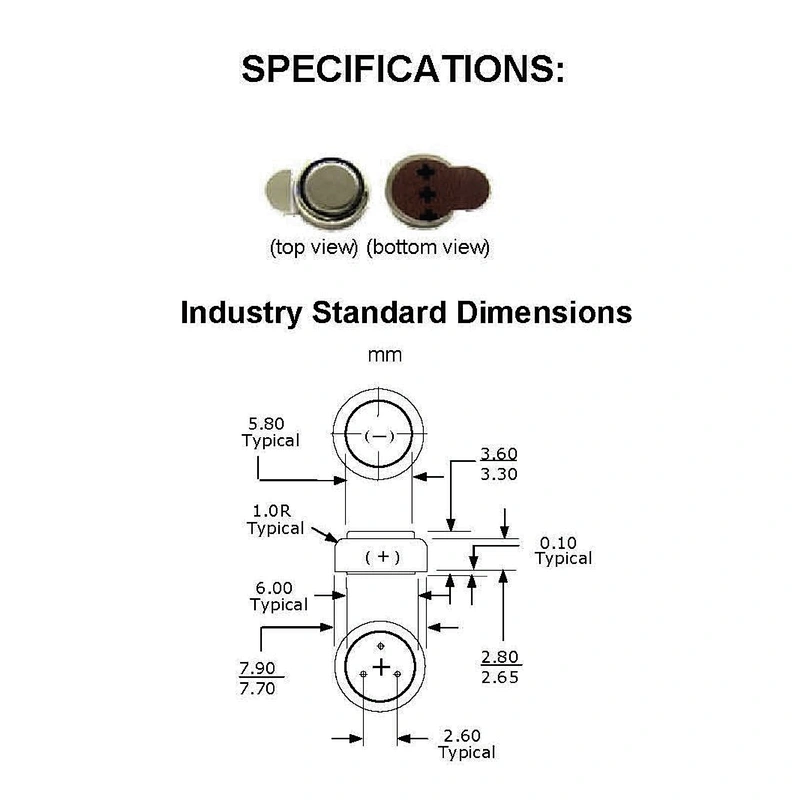Long shelf life 312 hearing aid batteries A312 P312