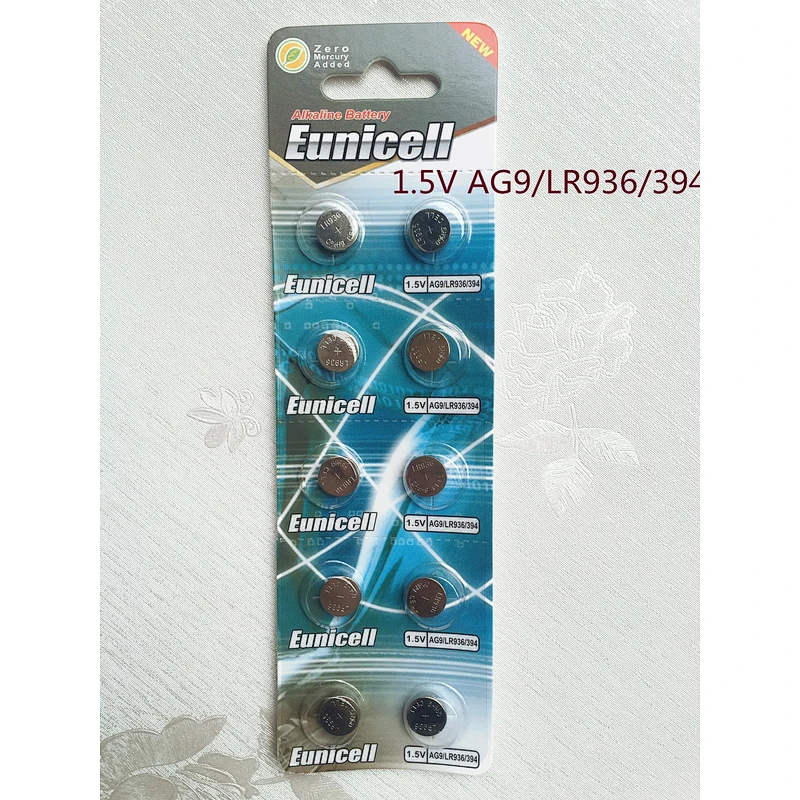 Mercury free AG9 battery 1.5v alkaline button cell batteries LR936 LR45