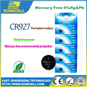 Eunicell Lithium coin cell battery 3v CR927 BR927 DL927 for watch electronic toy remote