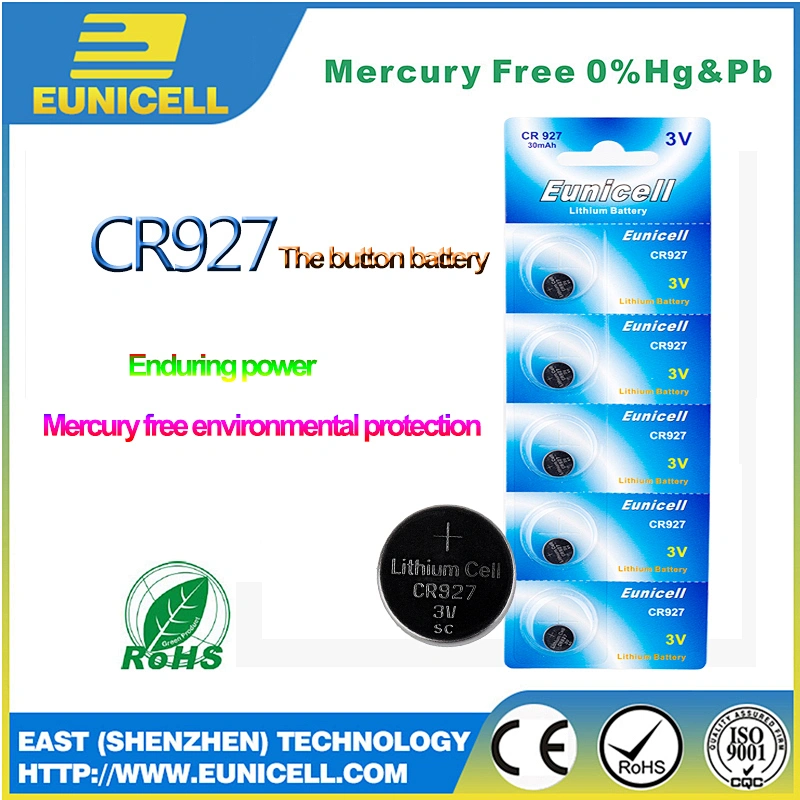 Eunicell Lithium coin cell battery 3v CR927 BR927 DL927 for watch electronic toy remote