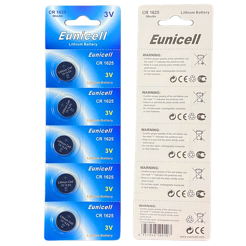 Eunicell LiMNO2 Lithium 3V CR1625 Button Battery / Coin Cells