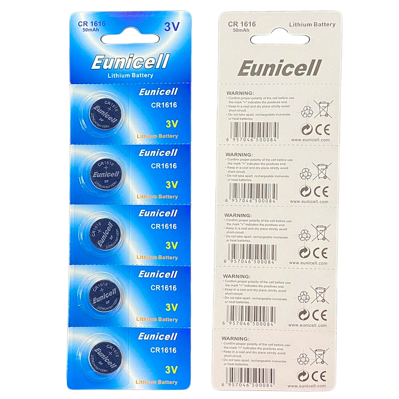 Eunicell Lithium cr1616 3v button cell battery CR1616 CR1620 CR1625 CR1632