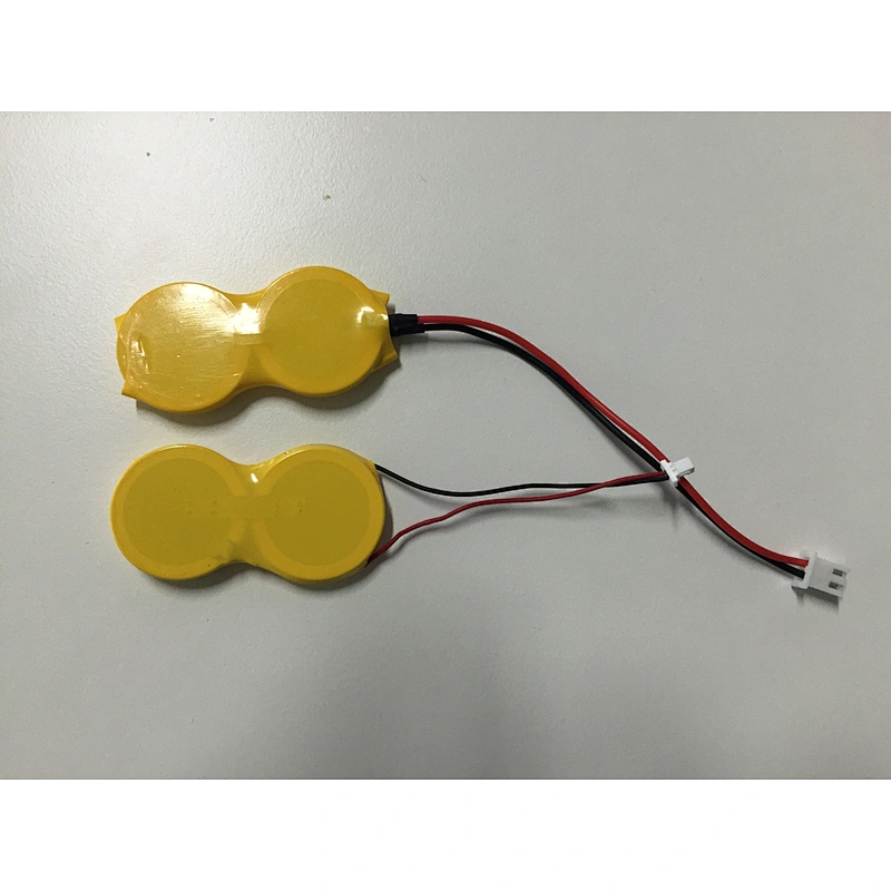 CMOS 3V CR2450 lithium button cell with solder tabs backup battery with wire and connector