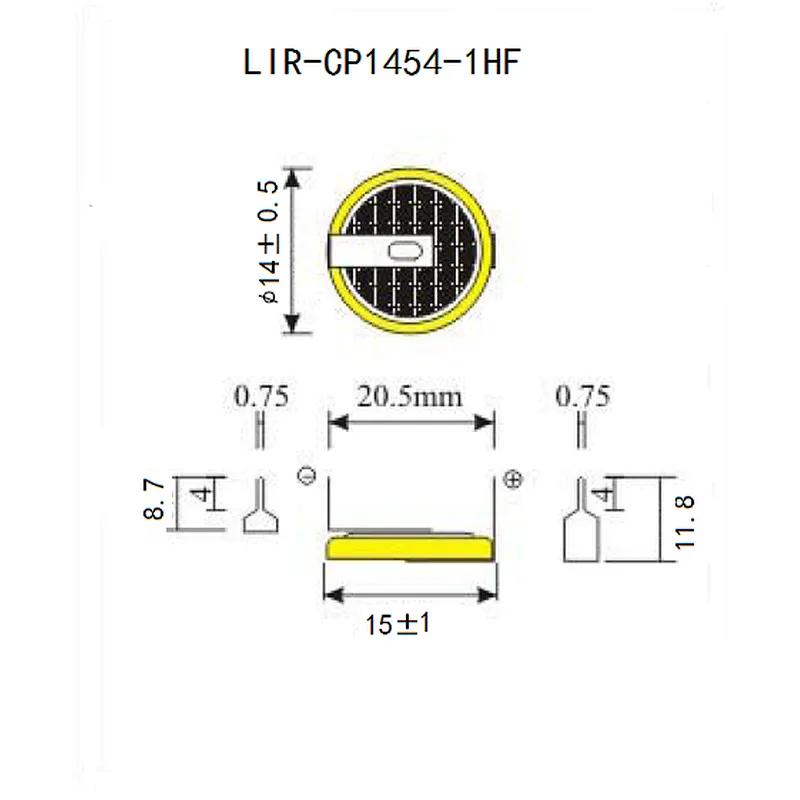 cp1654 ICR1654 LIR1654 lithium ion battery 3.7V button cell for headset