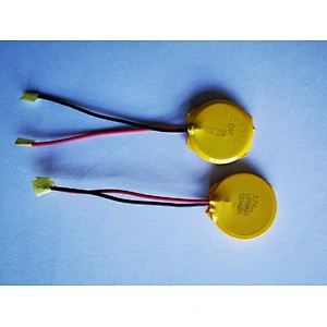 Lir2450 Button Battery 3.7V 240MAH 2XLIR2450 Rechargeable Button Cell Battery with lead wire and connector