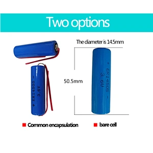 High quality ER14505 AA 3.6v 2400mAh Cylindrical Li-ion battery with lead wire for PCB