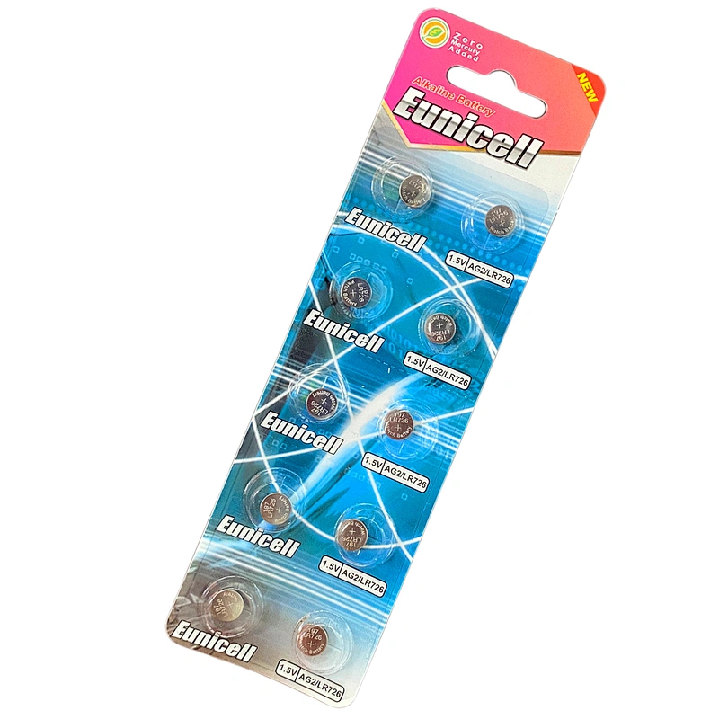 High Capcity 0% Hg 376 AG2 LR726 Button Battery