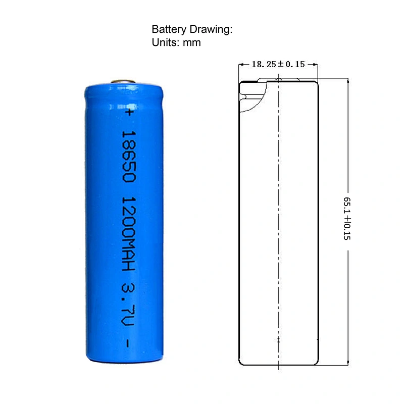 High capacity ICR18650  186503.7v rechargeable lithium battery