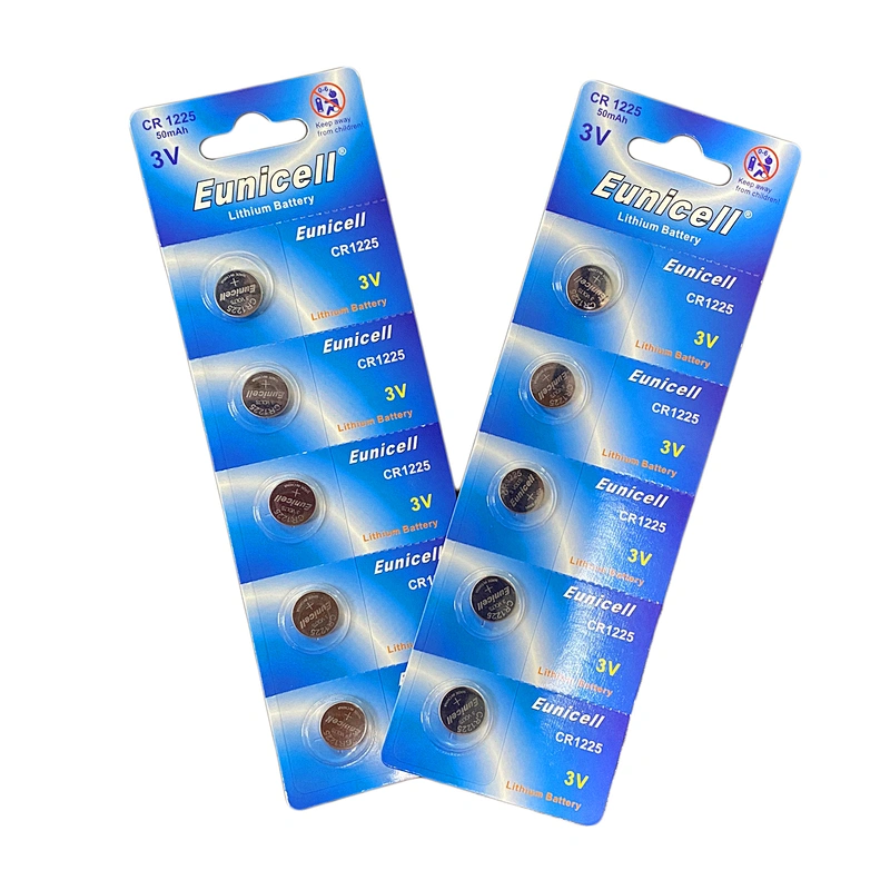 High Performance 3v CR1225 Lithium Coin Cell Battery Blister Packed for camera/watch