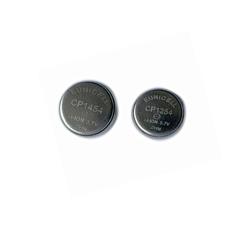 Long discharge ICR1254 lithium ion battery cell Customize Logo 3.7V CP1254 LIR1254 button coin battery for  headset