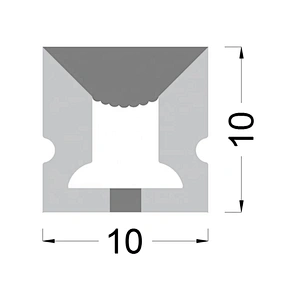 Mini Size 10*10mm Square shape neon flexible tube for 24V led strip light