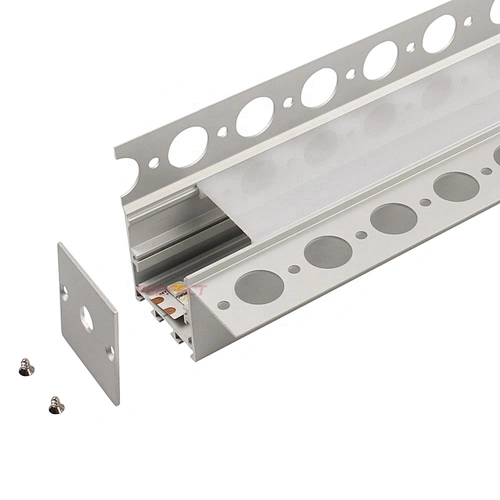 Anodized silver architectural gypsum ceiling plaster recessed mounted drywall aluminium profiles for 26mm led strips
