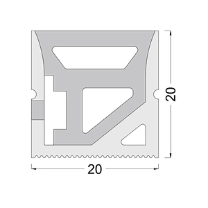 PF-T2020  20*20mm  SideLighting Flexible Neon silicone Tube  For RGB led strip