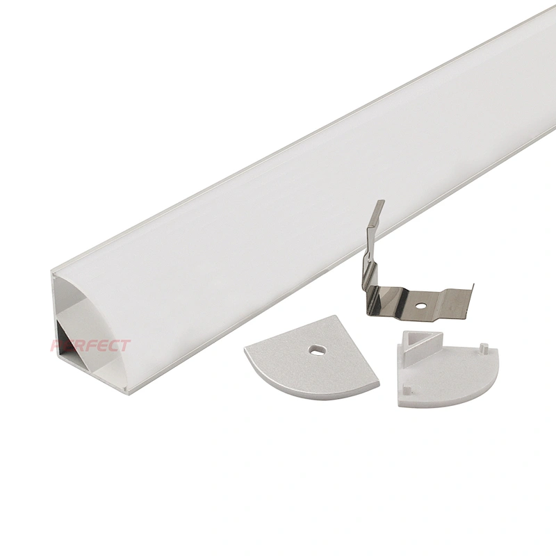 Big size 3030  Under Cabinet corner LED Strip Light Aluminum Profile  With frosted PC cover
