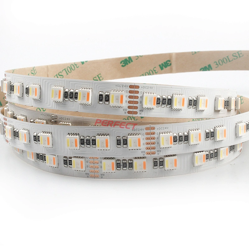 RGB +WW+W flexible led strip lights DC12V 24V 5in1 LED rgb white warm white CCTcolor changing led tape stripe