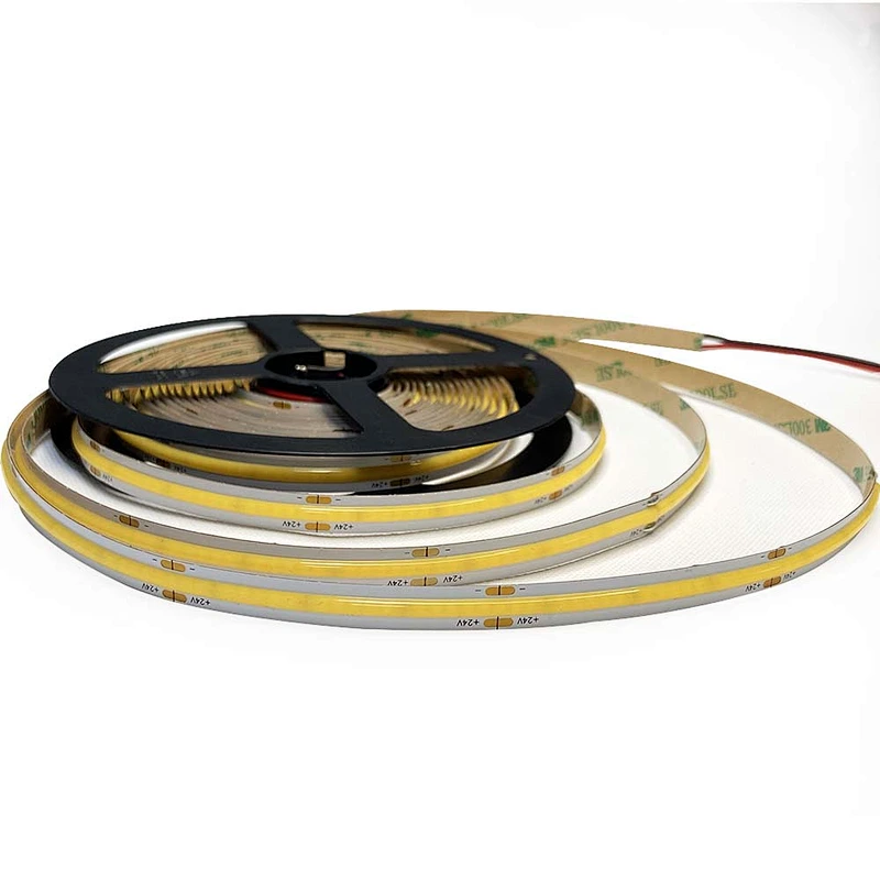 cob led strip  2700K 24VDC 378leds/m dimmable white led light strip flip chip fcob led strip