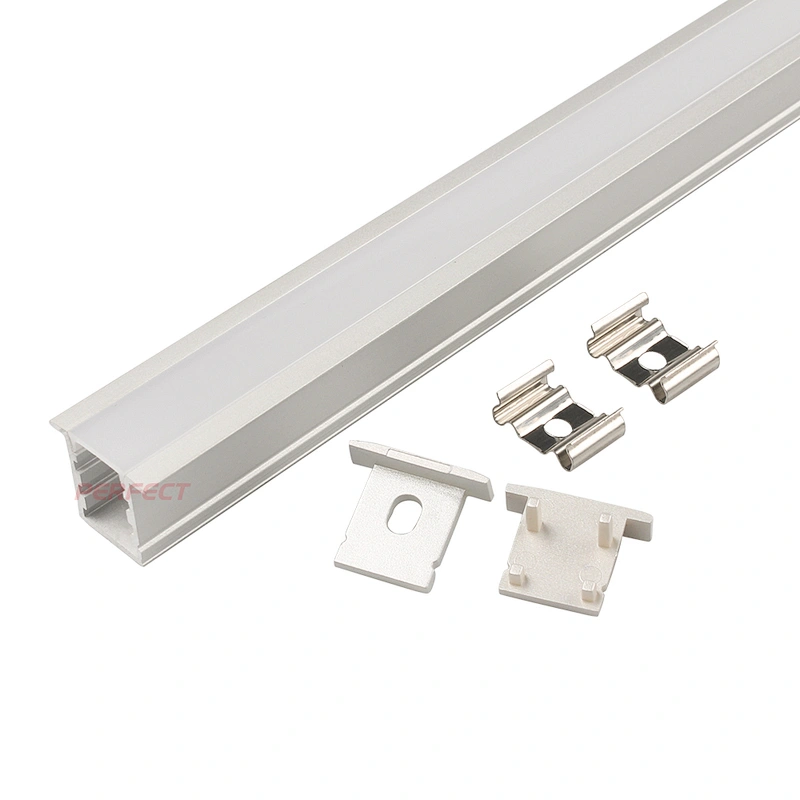 High Quality Recessed LED Aluminium Profile for Led Strips Lighting with Spring Clips