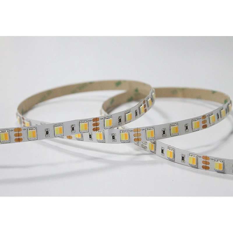 White+Warm white color temperature adjustable 60led/m smd5050 led strip 12v dual color CCT
